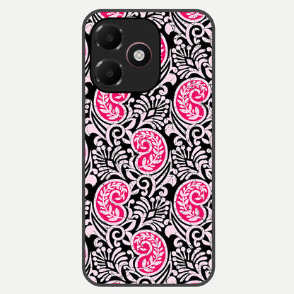  Crimson Paisley Charm Glass Case For Oppo A6C 5G back cover – full design glossy printed glass finish
