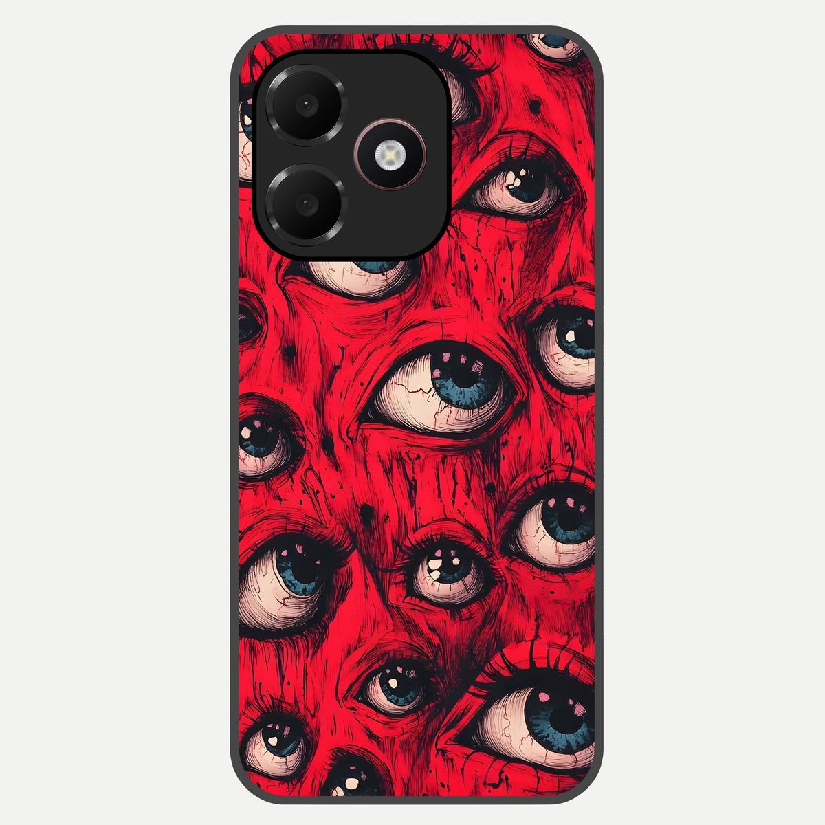  Crimson Watch Eyes Glass Case For Oppo A6C 5G back cover – full design glossy printed glass finish