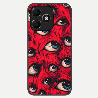  Crimson Watch Eyes Glass Case For Oppo A6C 5G back cover – full design glossy printed glass finish