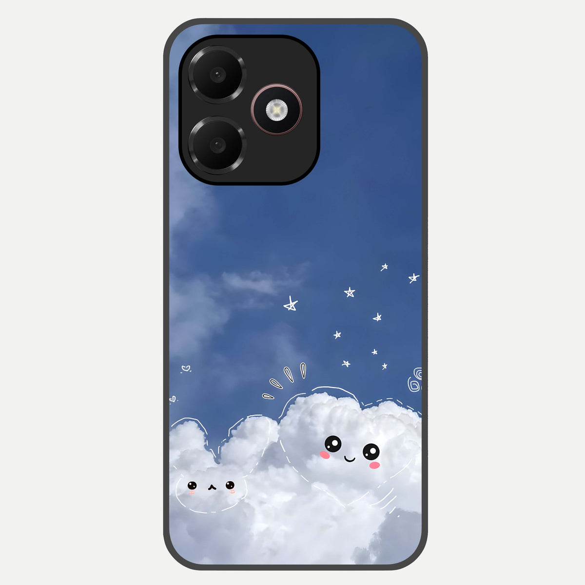  Cute Blossom Cloud Glass Case For Oppo A6C 5G back cover – full design glossy printed glass finish