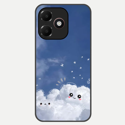  Cute Blossom Cloud Glass Case For Oppo A6C 5G back cover – full design glossy printed glass finish