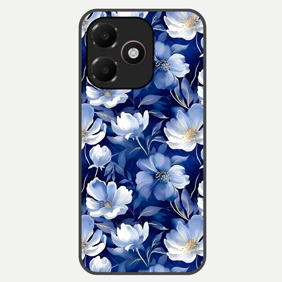  Cute Floral Patterns Glass Case For Oppo A6C 5G back cover – full design glossy printed glass finish