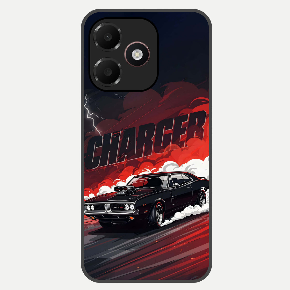  Dark Charger Fury Glass Case For Oppo A6C 5G back cover – full design glossy printed glass finish