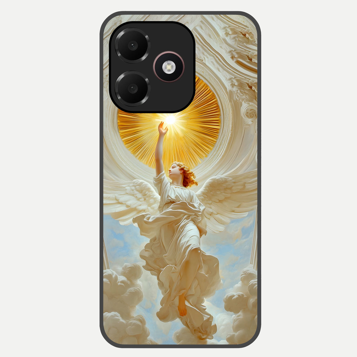  Divine Light Angel Glass Case For Oppo A6C 5G back cover – full design glossy printed glass finish
