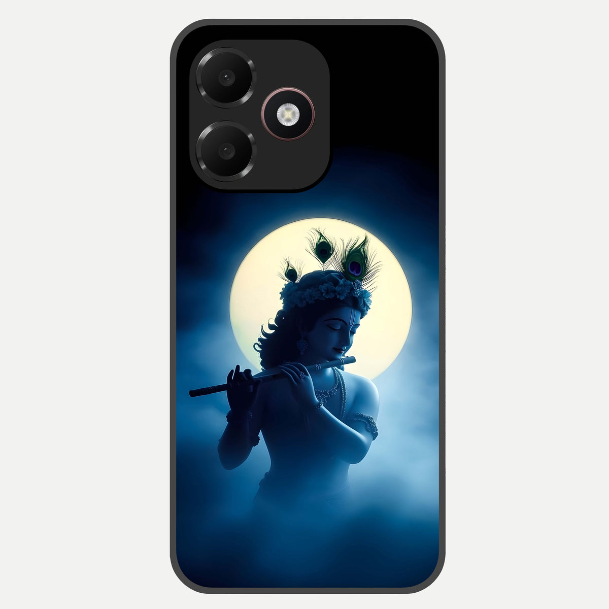  Divine Moon Flute Glass Case For Oppo A6C 5G back cover – full design glossy printed glass finish