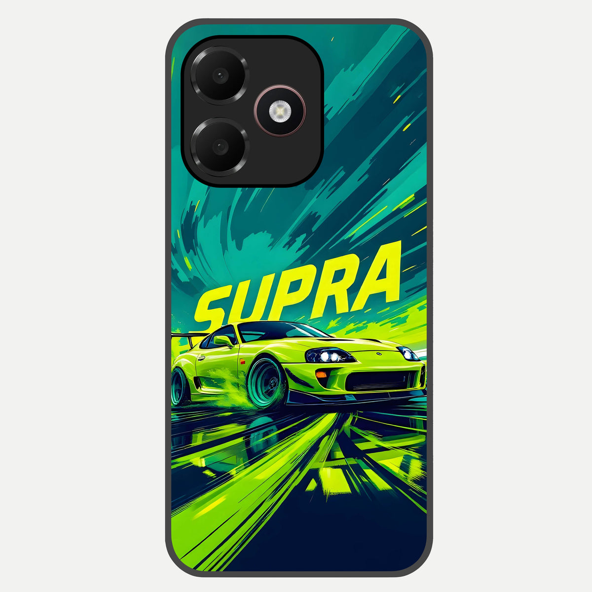  Electric Supra Thunder Glass Case For Oppo A6C 5G back cover – full design glossy printed glass finish