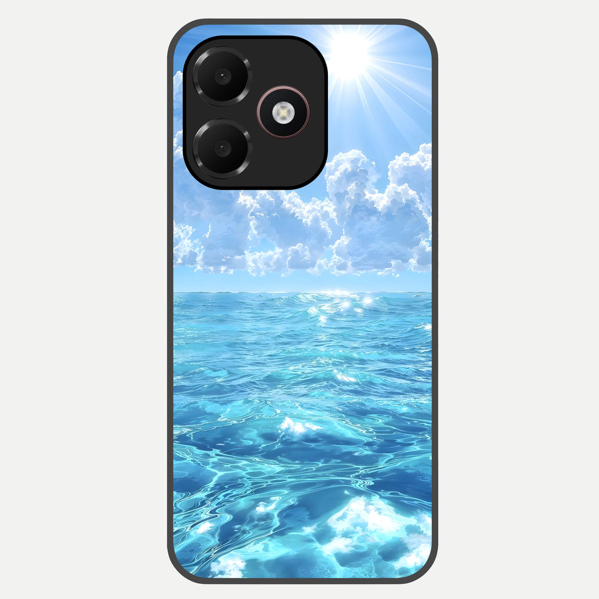  Endless Ocean Horizon Glass Case For Oppo A6C 5G back cover – full design glossy printed glass finish