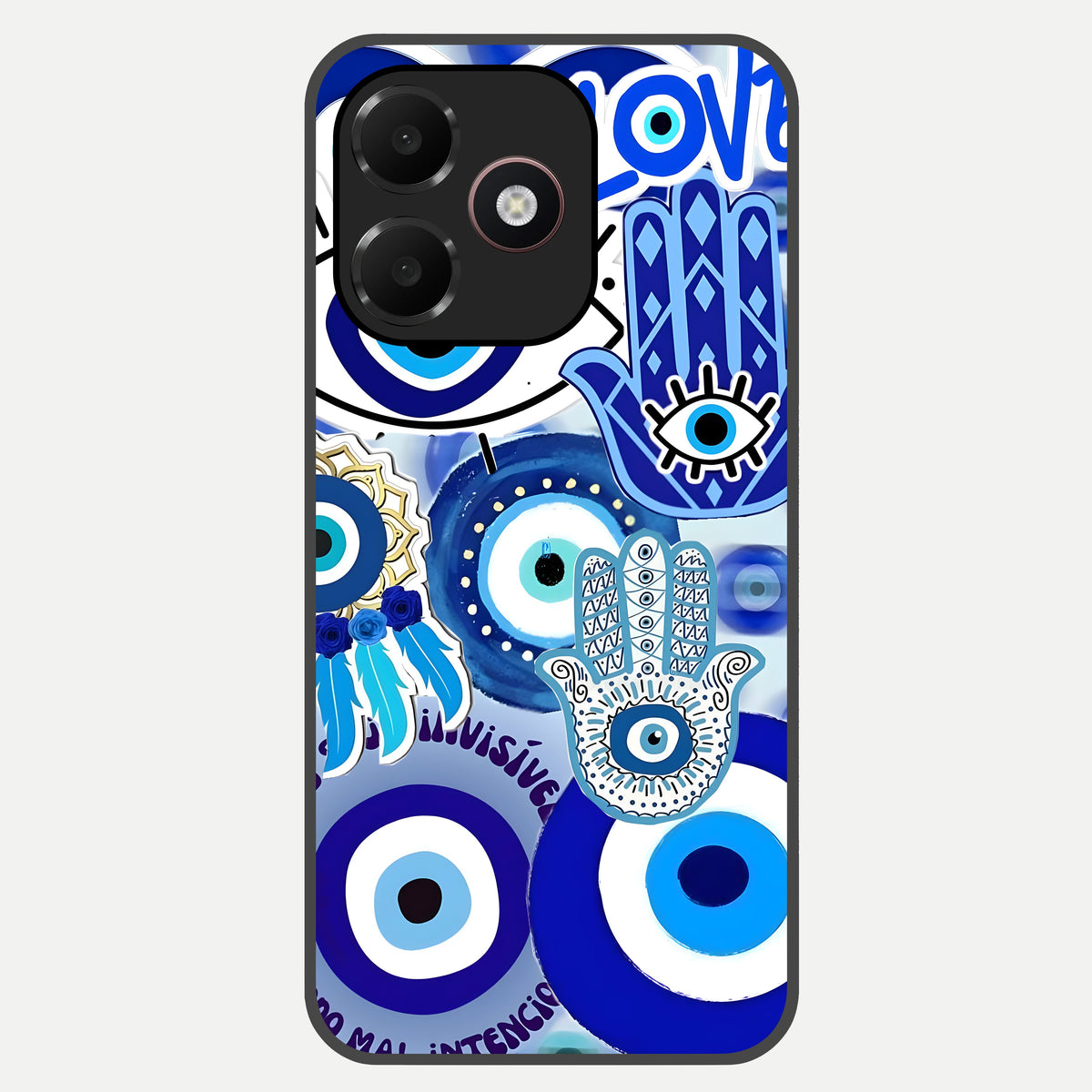  Evil Eyes Dream Glass Case For Oppo A6C 5G back cover – full design glossy printed glass finish