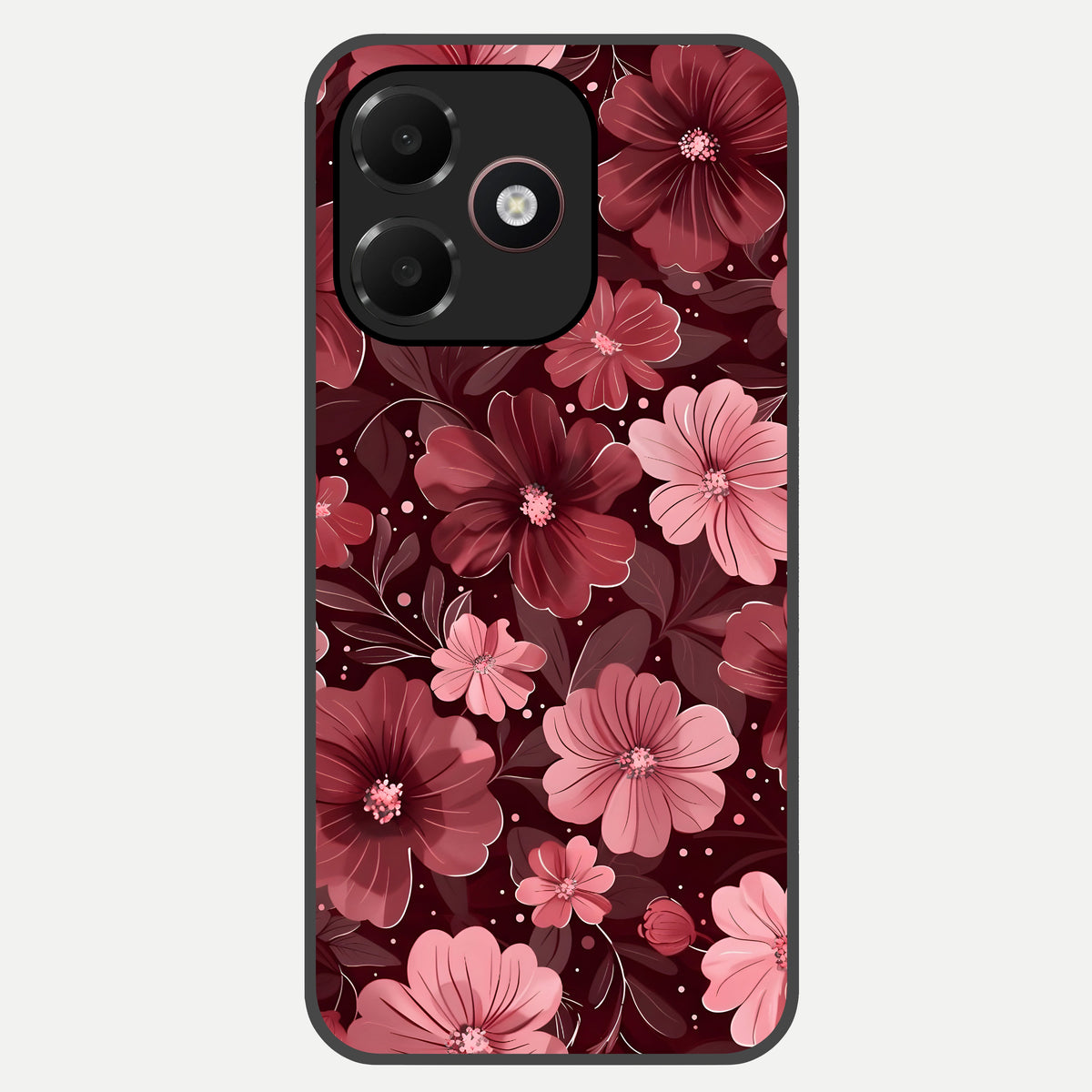  Flower Blush Bloom Glass Case For Oppo A6C 5G back cover – full design glossy printed glass finish