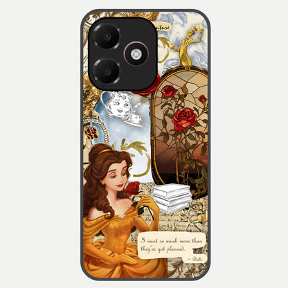  Golden Dream Belle Glass Case For Oppo A6C 5G back cover – full design glossy printed glass finish