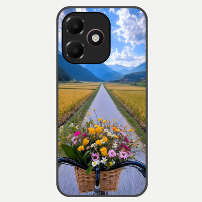  Golden Field Journey Glass Case For Oppo A6C 5G back cover – full design glossy printed glass finish