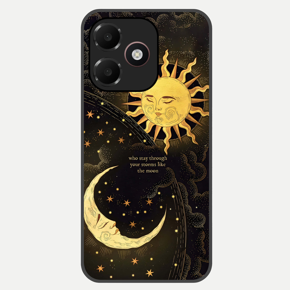  Golden Lunar Love Glass Case For Oppo A6C 5G back cover – full design glossy printed glass finish