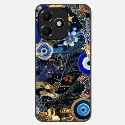  Golden Moon Magic Glass Case For Oppo A6C 5G back cover – full design glossy printed glass finish