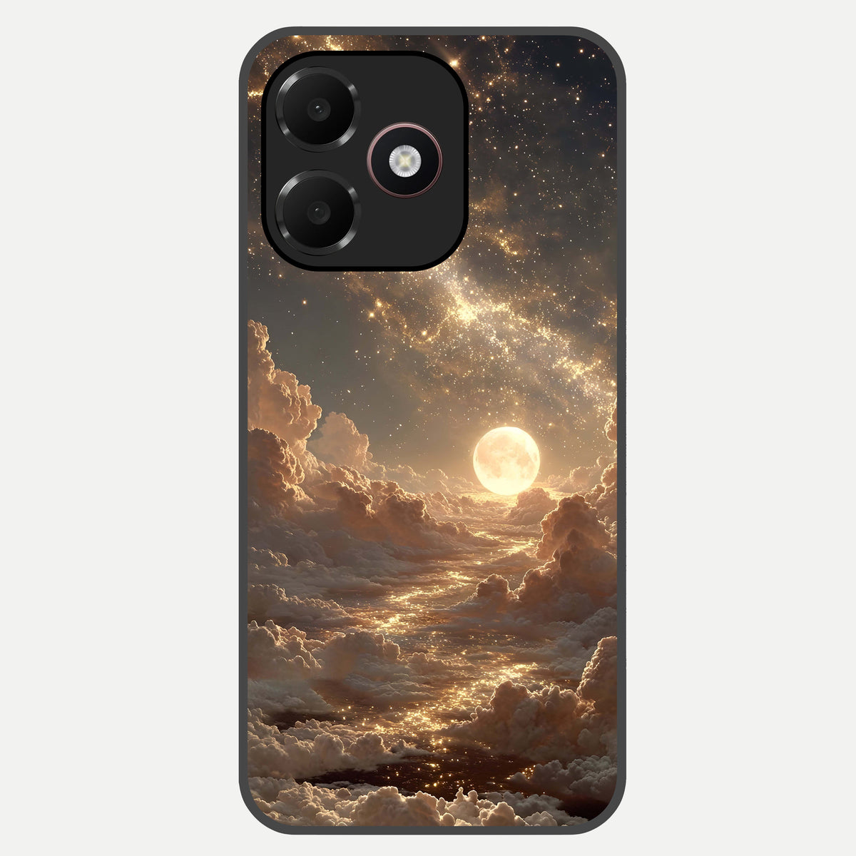  Golden Sky Dream Glass Case For Oppo A6C 5G back cover – full design glossy printed glass finish