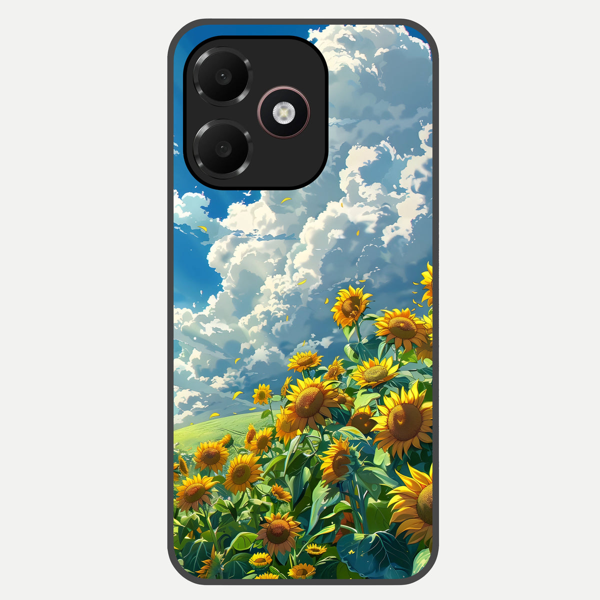  Golden Sun Glory Glass Case For Oppo A6C 5G back cover – full design glossy printed glass finish