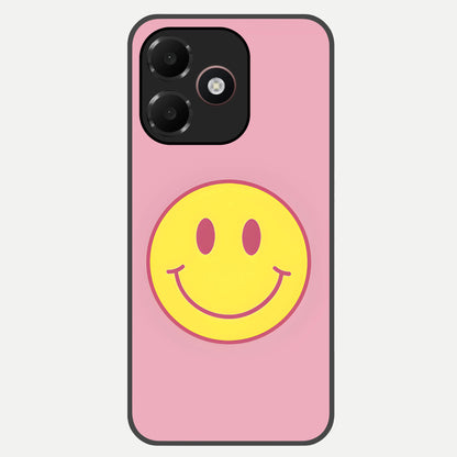  Happy Pink Mood Glass Case For Oppo A6C 5G back cover – full design glossy printed glass finish
