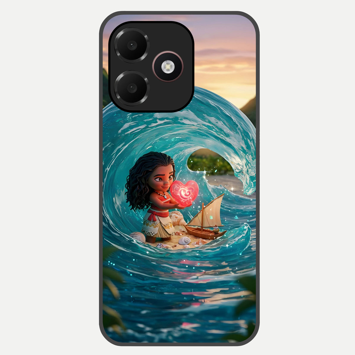  Heart of Ocean Glass Case For Oppo A6C 5G back cover – full design glossy printed glass finish