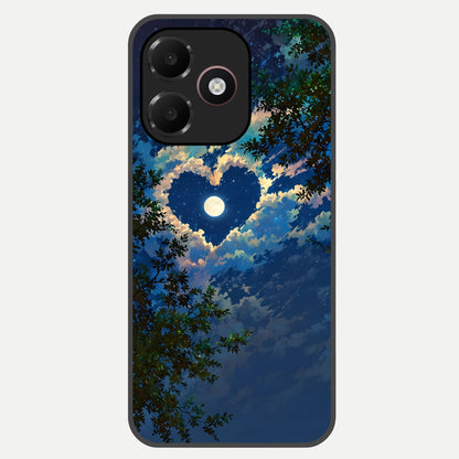  Heart With Moon Sky Glass Case For Oppo A6C 5G back cover – full design glossy printed glass finish