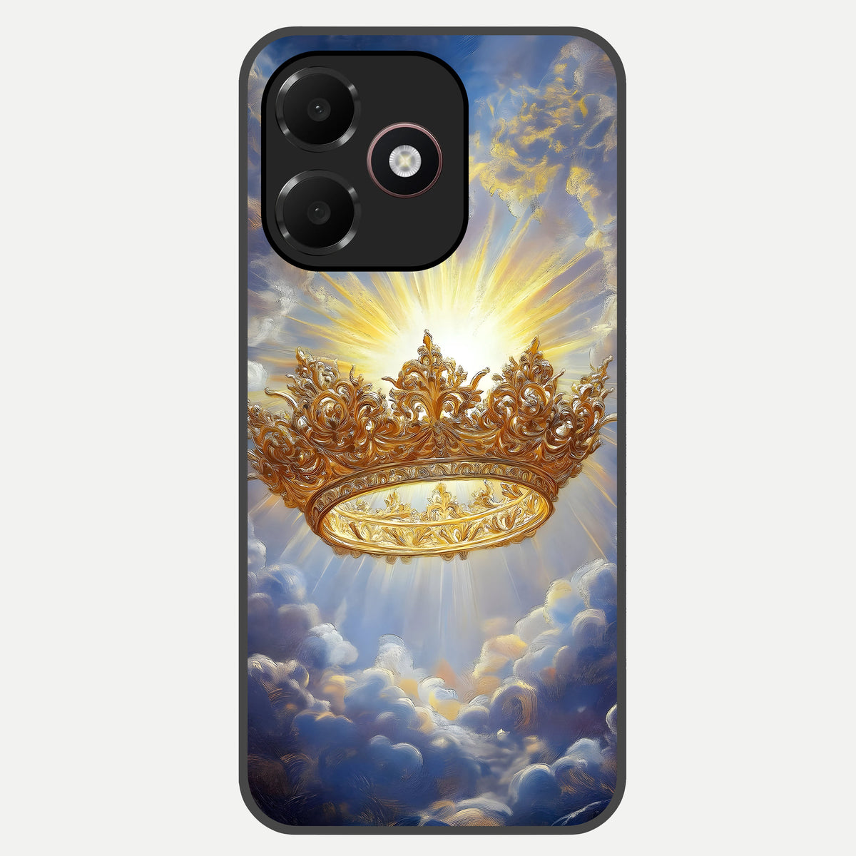  Heavenly Crown Light Glass Case For Oppo A6C 5G back cover – full design glossy printed glass finish
