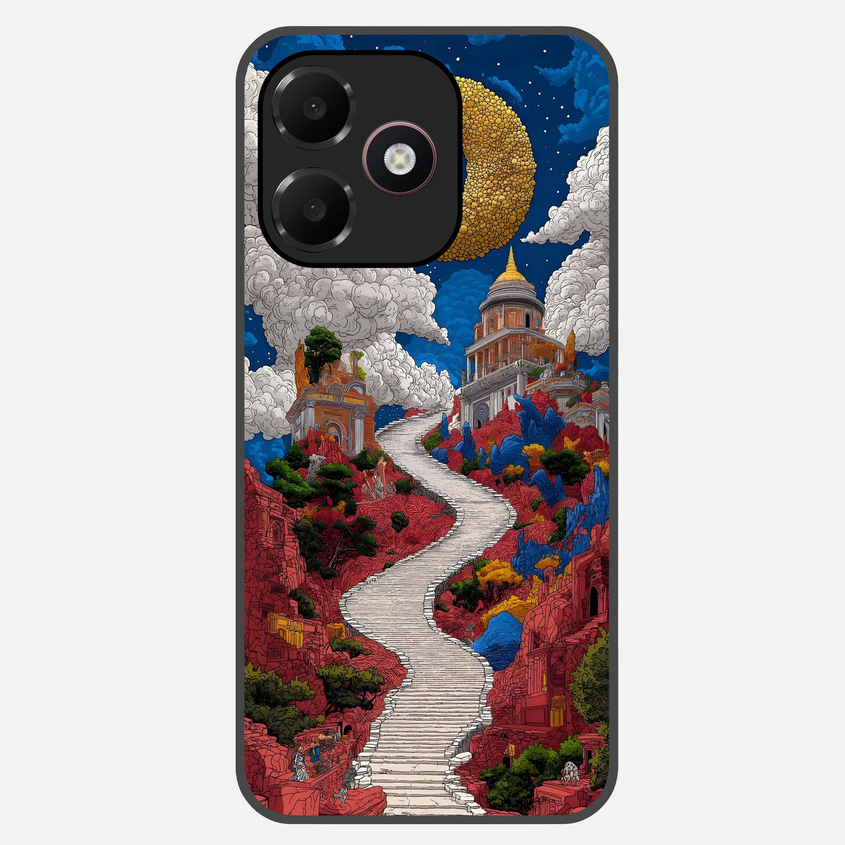  Heavenly Moon Path Glass Case For Oppo A6C 5G back cover – full design glossy printed glass finish
