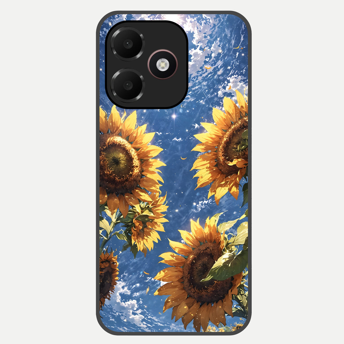  Heavenly Sunflower Rise Glass Case For Oppo A6C 5G back cover – full design glossy printed glass finish