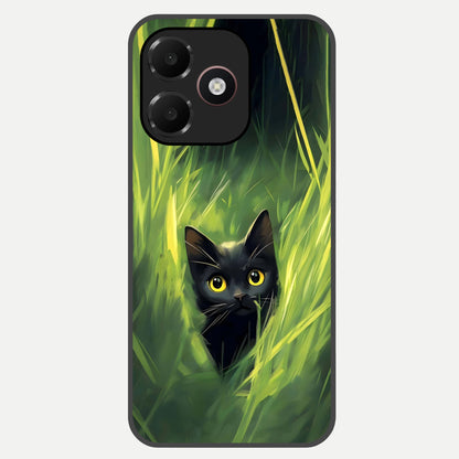  Hidden Cat Whisper Glass Case For Oppo A6C 5G back cover – full design glossy printed glass finish