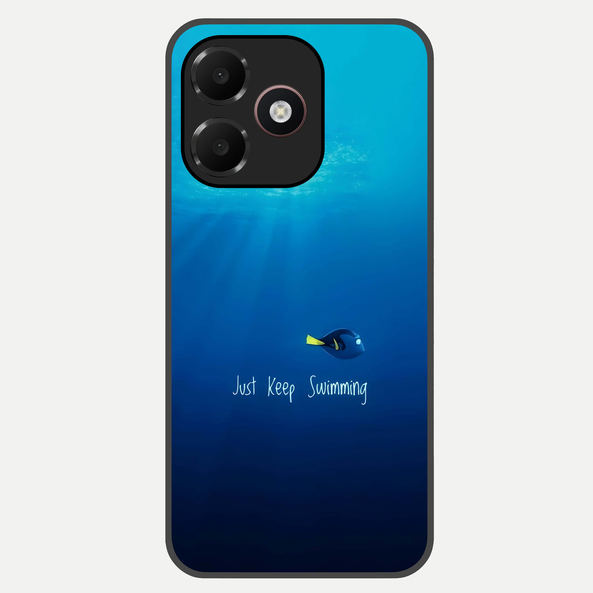  Just Keep Swimming Glass Case For Oppo A6C 5G back cover – full design glossy printed glass finish