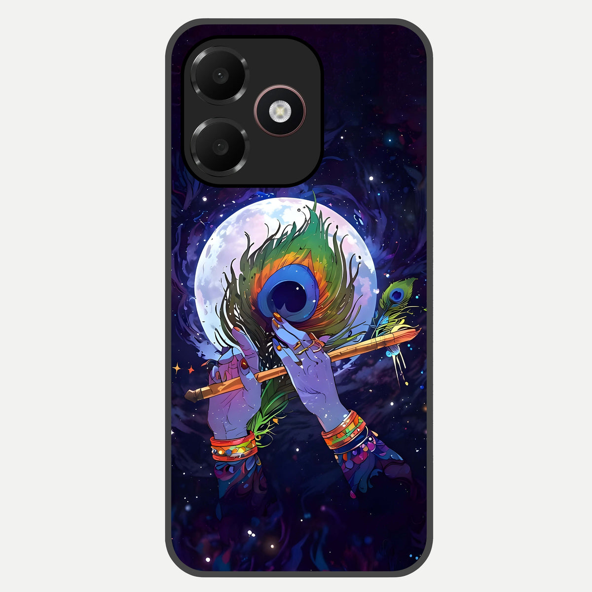  Krishna Hands Art Glass Case For Oppo A6C 5G back cover – full design glossy printed glass finish