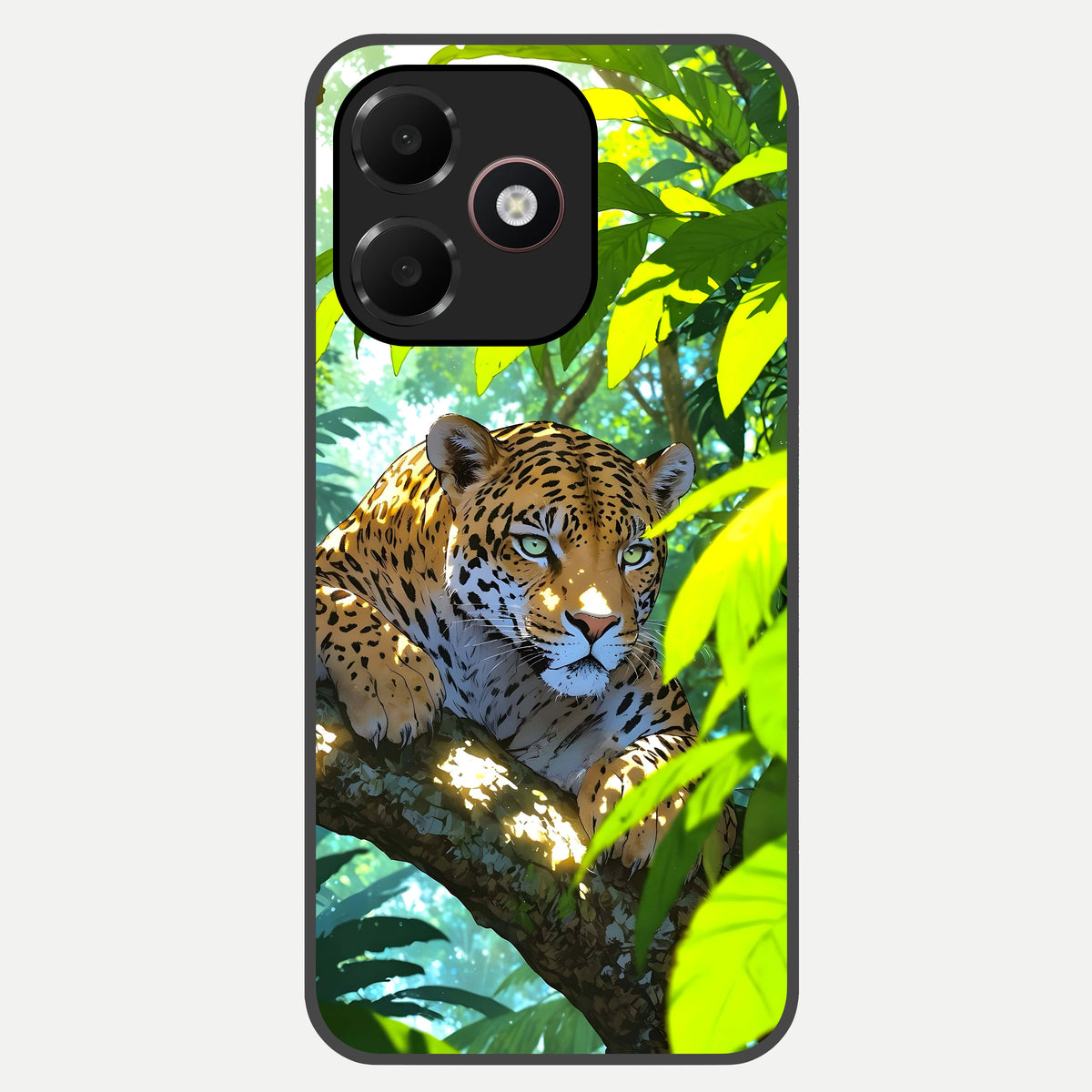  Leopard in Jungle Glass Case For Oppo A6C 5G back cover – full design glossy printed glass finish