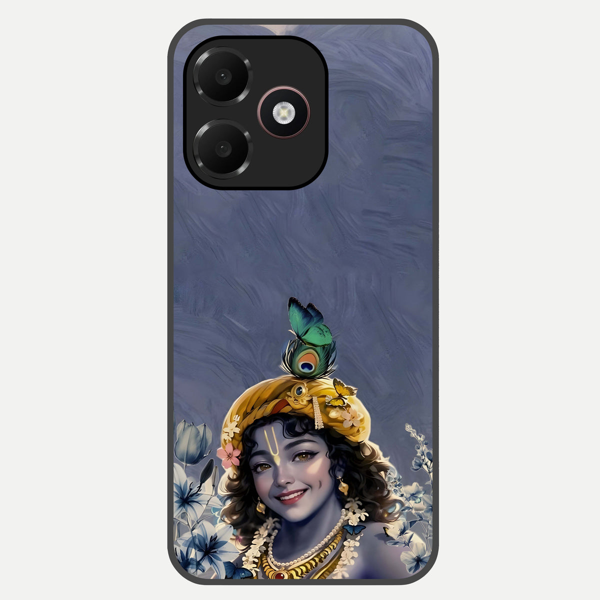  Lord Krishna Glass Case For Oppo A6C 5G back cover – full design glossy printed glass finish