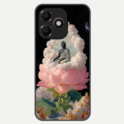  Lotus Divine Peace Glass Case For Oppo A6C 5G back cover – full design glossy printed glass finish