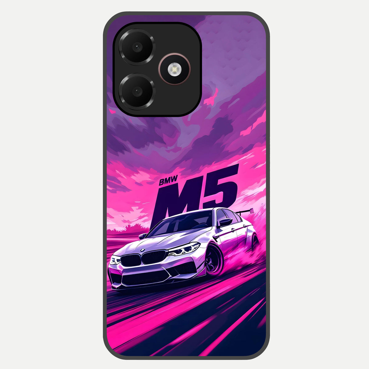  MS Neon Car Glass Case For Oppo A6C 5G back cover – full design glossy printed glass finish