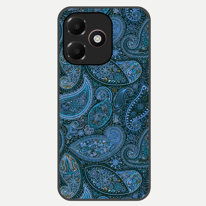  Midnight Paisley Glow Glass Case For Oppo A6C 5G back cover – full design glossy printed glass finish