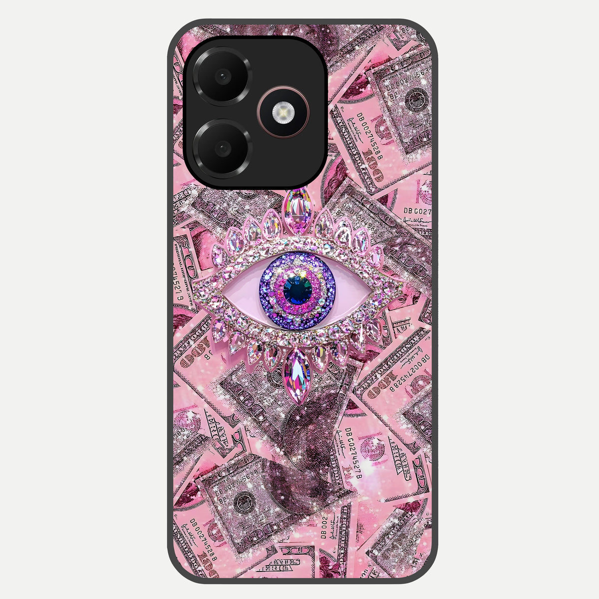  Money Eye Luxe Glass Case For Oppo A6C 5G back cover – full design glossy printed glass finish