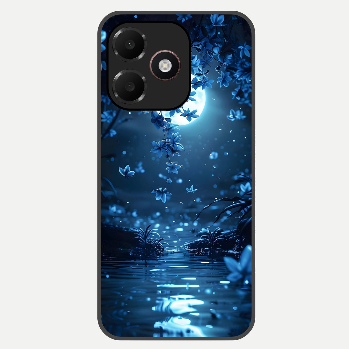  Moonlight Petal Dream Glass Case For Oppo A6C 5G back cover – full design glossy printed glass finish