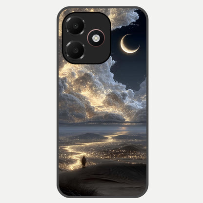  Moonlight Spark Path Glass Case For Oppo A6C 5G back cover – full design glossy printed glass finish
