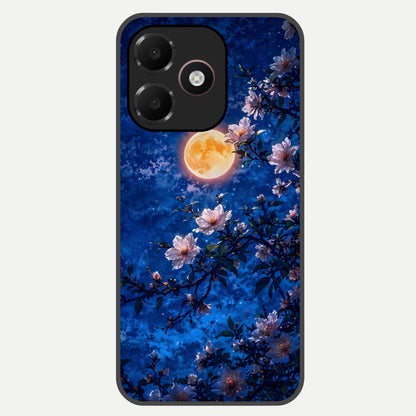  Moonlit Blossoms Night Glass Case For Oppo A6C 5G back cover – full design glossy printed glass finish