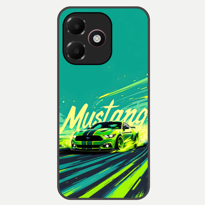  Mustang Bang Glass Case For Oppo A6C 5G back cover – full design glossy printed glass finish