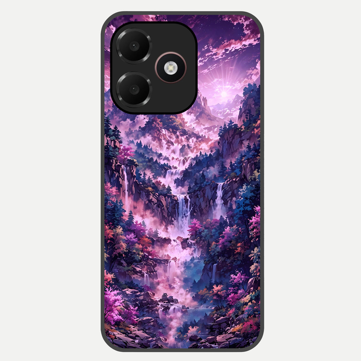  Mystic Cascade Peaks Glass Case For Oppo A6C 5G back cover – full design glossy printed glass finish