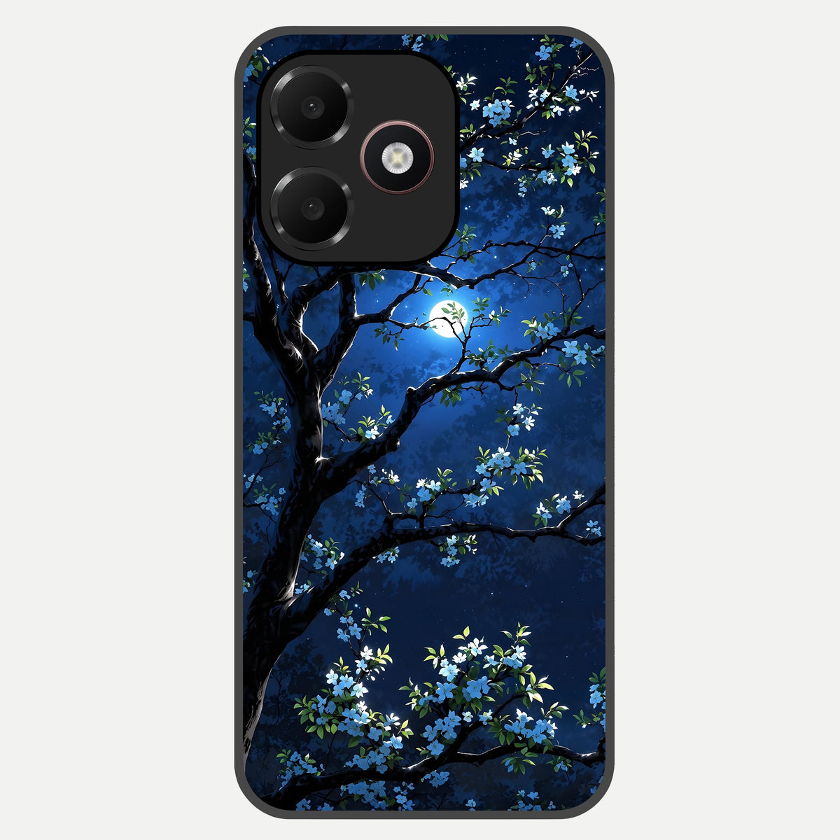  Mystic Floral Night Glass Case For Oppo A6C 5G back cover – full design glossy printed glass finish