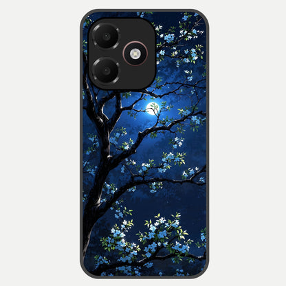  Mystic Floral Night Glass Case For Oppo A6C 5G back cover – full design glossy printed glass finish