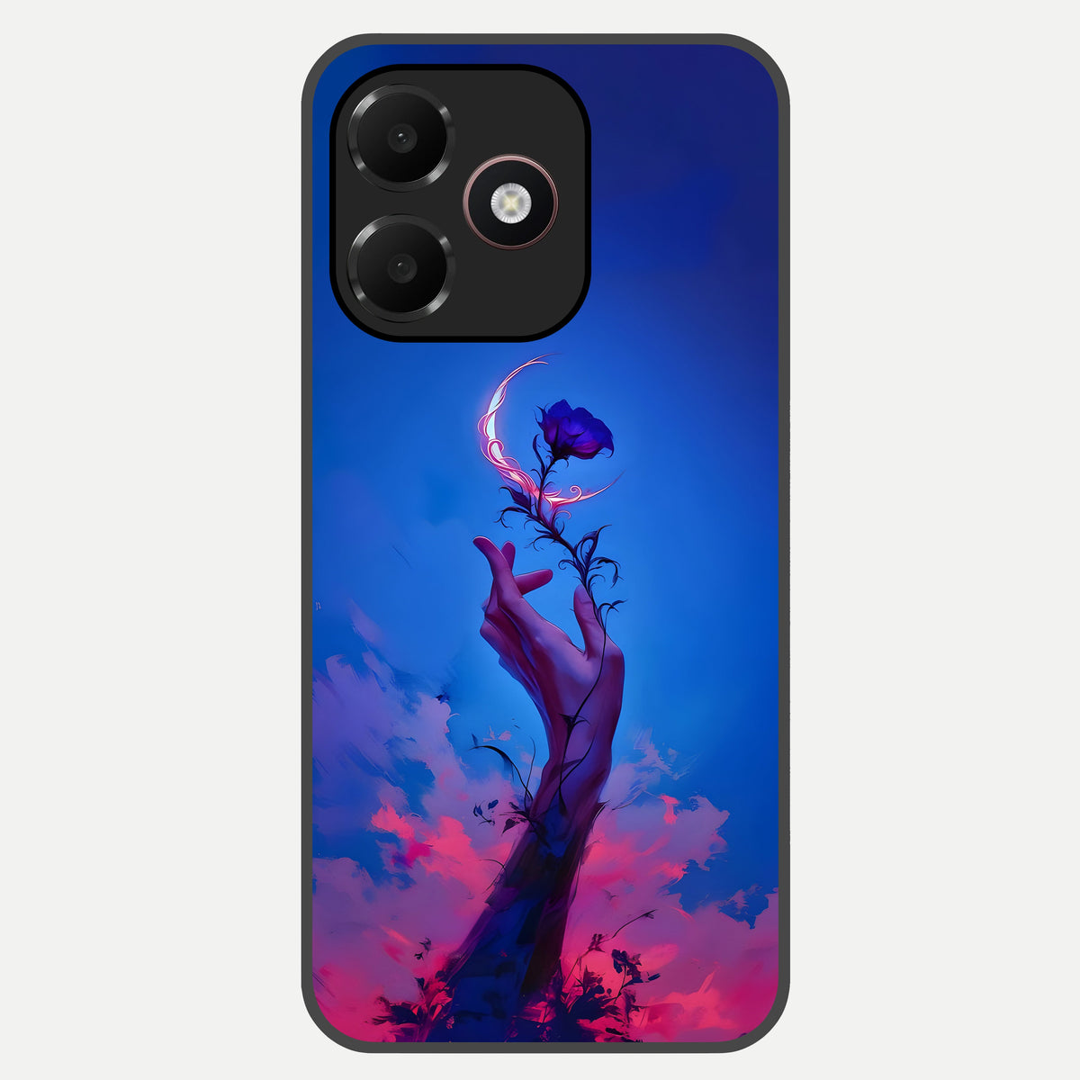  Mystic Hand Glass Case For Oppo A6C 5G back cover – full design glossy printed glass finish