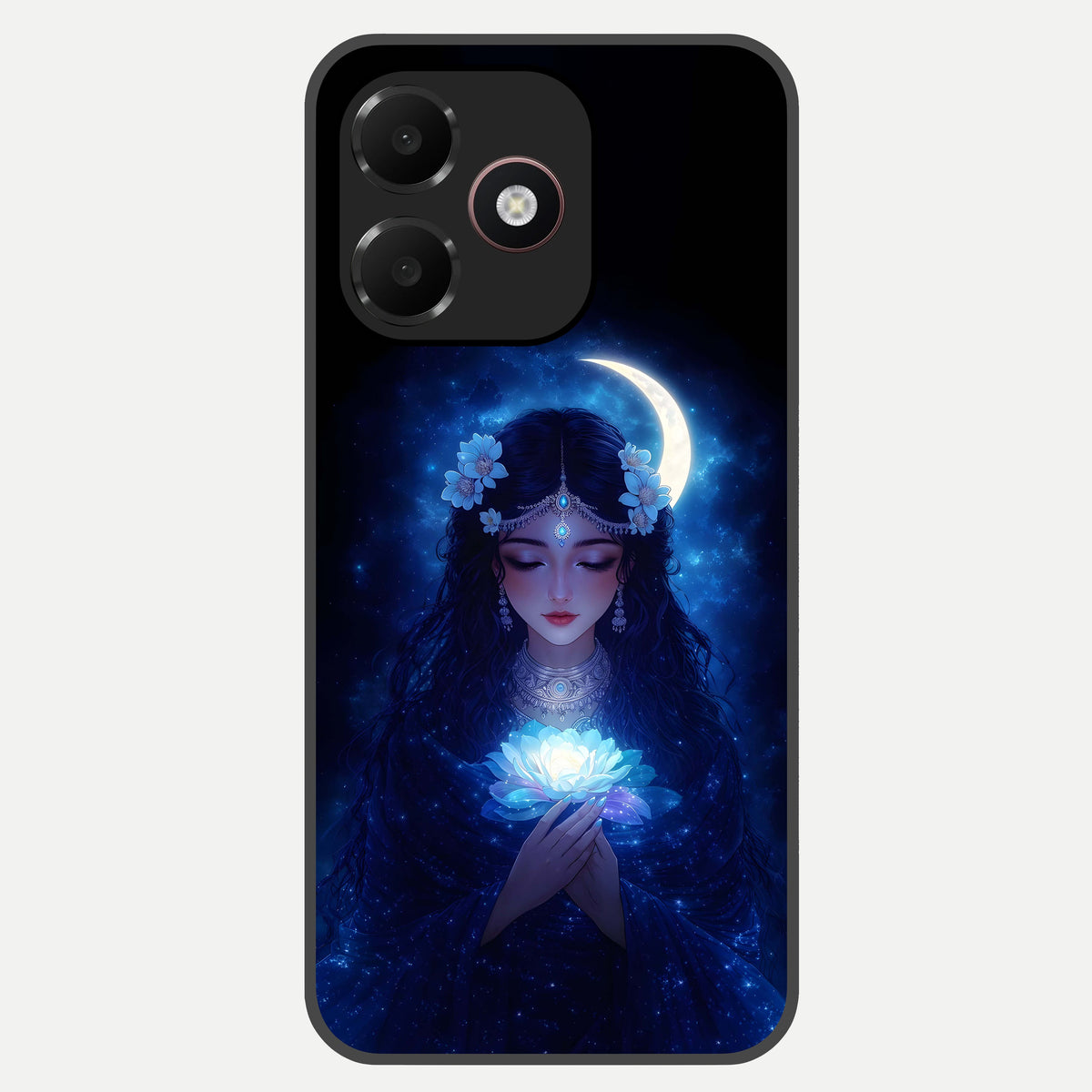  Mystic Moon Queen Glass Case For Oppo A6C 5G back cover – full design glossy printed glass finish
