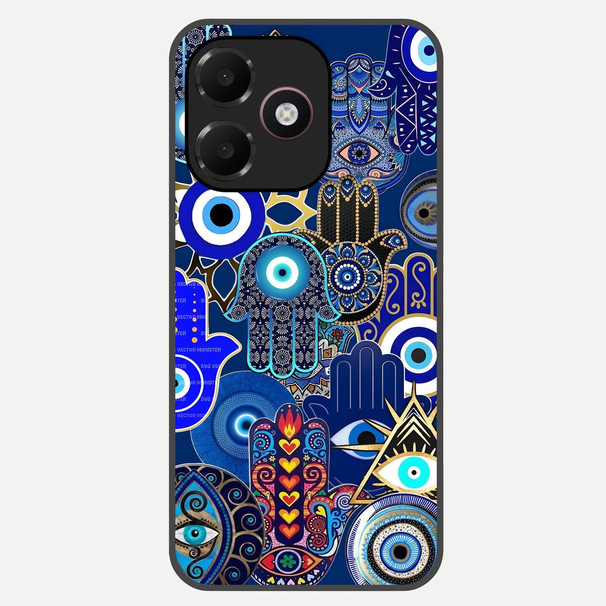  Mystic Palm Guard Glass Case For Oppo A6C 5G back cover – full design glossy printed glass finish