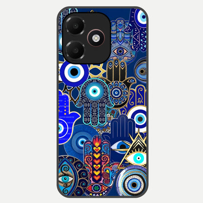  Mystic Palm Guard Glass Case For Oppo A6C 5G back cover – full design glossy printed glass finish