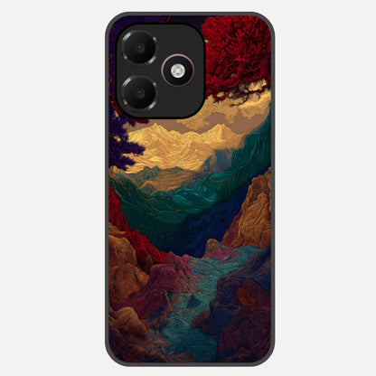  Mystic Valley Light Glass Case For Oppo A6C 5G back cover – full design glossy printed glass finish