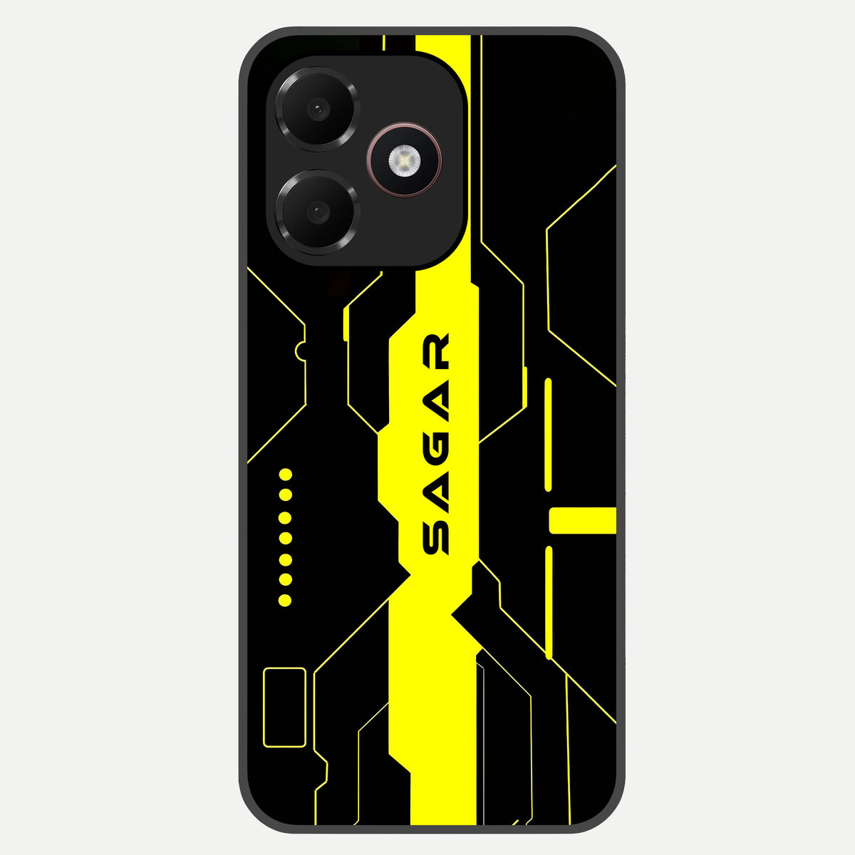  Neon CYBERPUNK Custom Name Glass Case For Oppo A6C 5G back cover – full design glossy printed glass finish