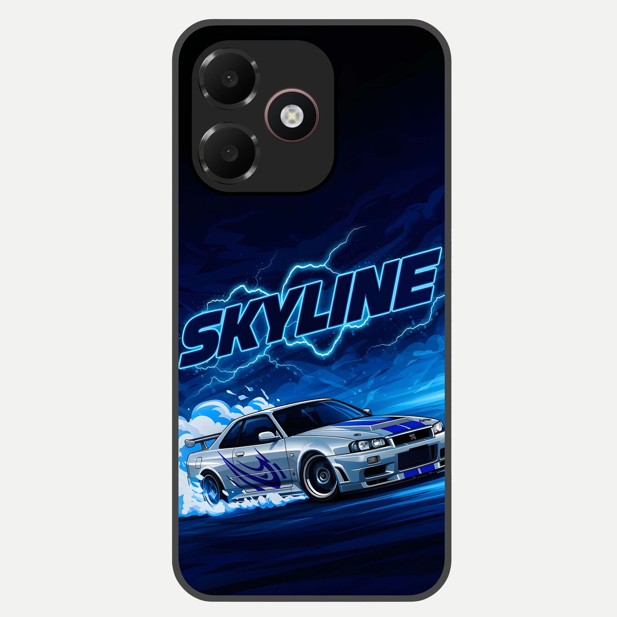  Neon Drift Beast Glass Case For Oppo A6C 5G back cover – full design glossy printed glass finish