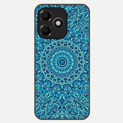  Ocean Bloom Mandala Glass Case For Oppo A6C 5G back cover – full design glossy printed glass finish