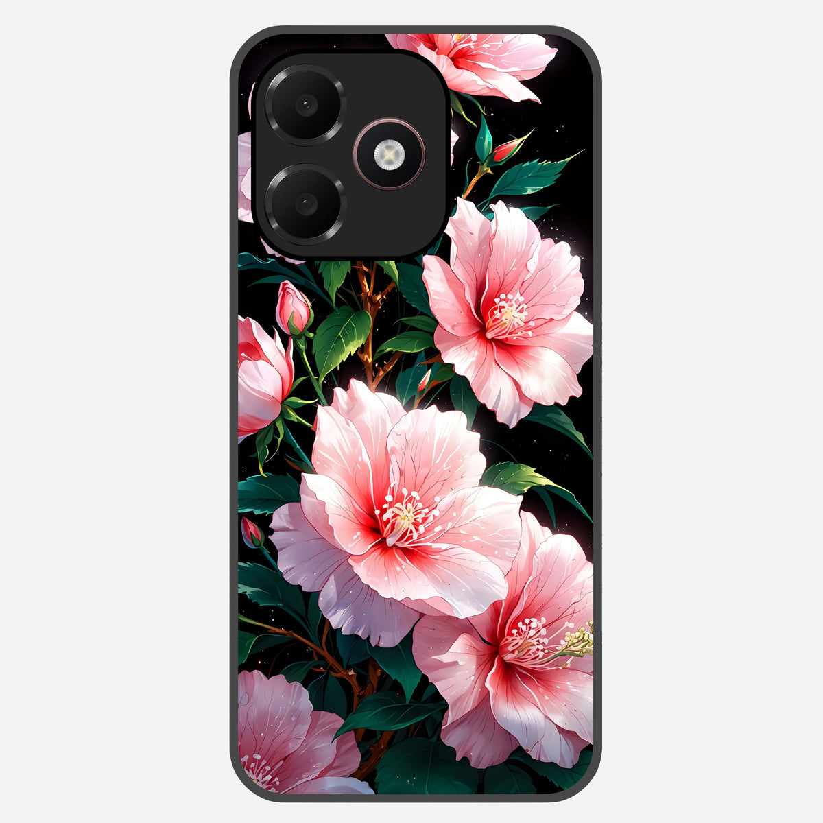  Peach Flower Glass Case For Oppo A6C 5G back cover – full design glossy printed glass finish